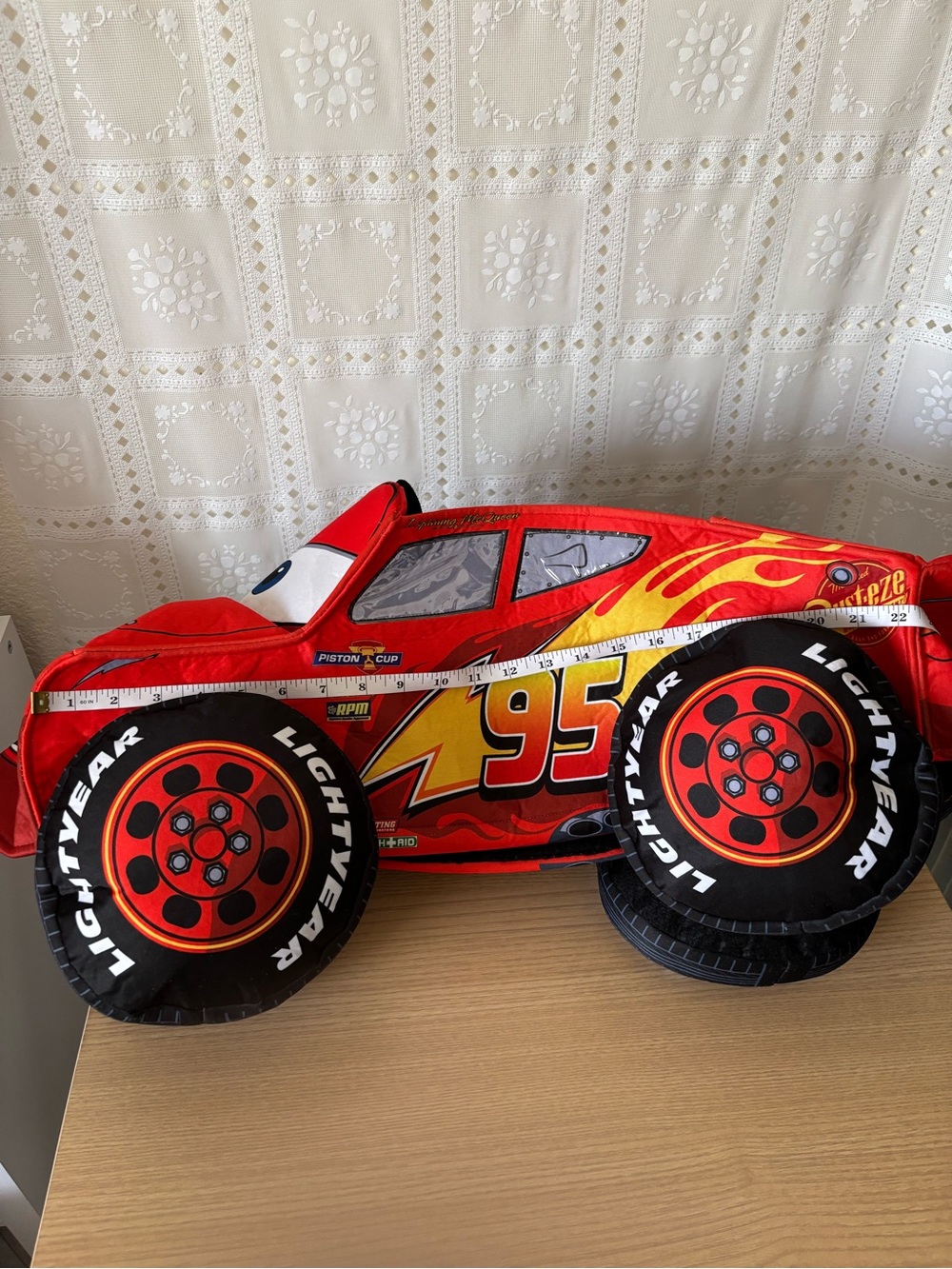 Spirit Halloween Disney Cars Toddler Lightning McQueen 3D Ride-Along Costume - Picture 10 of 16
